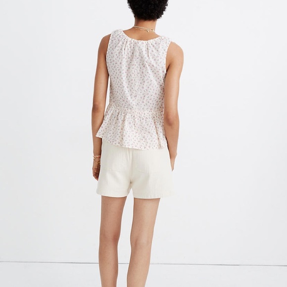 Madewell Shirred Drawstring Tank Top - Bright Buds - Picture 4 of 8